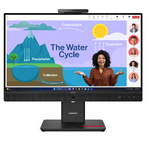 Lenovo ThinkVision T24d-4V 23.8" FHD IPS Monitor (120Hz, USB-C 100W PD, Webcam + Mic + Speakers, HDMI 2.1, DP Out, RJ45, Smart AI Conference Display)