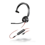 POLY BLACKWIRE 3315 MONAURAL U SB-C HEADSET 3.5MM PLUG USB- C/A ADAPTER