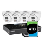IVSEC KIT 4 X NC323ADX 8MP IP CAM WITH ADV DET NR308XD 4TB 8 X Poe NVR 4K IVS