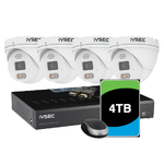 IVSEC KIT 4 X NC340ADXB 12MP IP CAM WITH ADV DET NR3082XB 4TB 8 X Poe NVR 4K