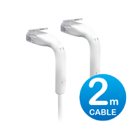 UniFi Patch Cable 2m White Both End Bendable to 90 Degree RJ45 Ethernet Cable Cat6 Ultra-Thin 3mm Diameter U-Cable-Patch-2M-RJ45