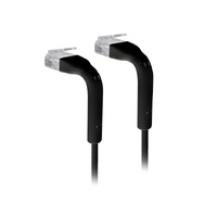 UniFi Patch Cable .22m Black Both End Bendable to 90 Degree RJ45 Ethernet Cable Cat6 Ultra-Thin 3mm Diameter U-Cable-Patch-RJ45-BK