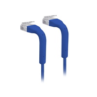 UniFi Patch Cable .22m Blue Both End Bendable to 90 Degree RJ45 Ethernet Cable Cat6 Ultra-Thin 3mm Diameter U-Cable-Patch-RJ45-BL