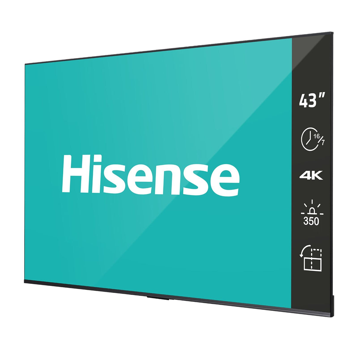 Hisense 43DP30FE 43" UHD Digital Signage – 350 Nits, 16/7 Operation, Android 9
