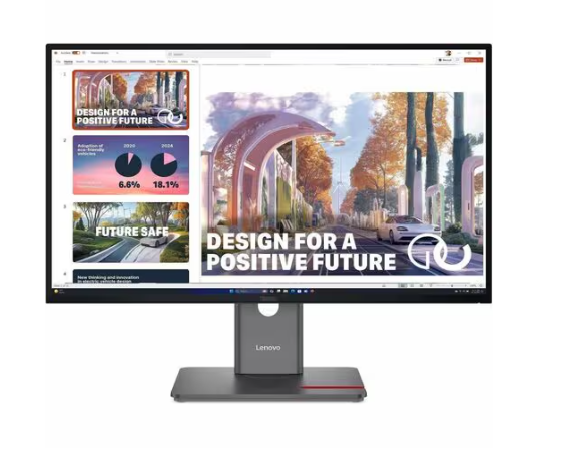 Lenovo ThinkVision P27qD-40 27" QHD IPS Monitor (2560x1440, 120Hz, HDR10, Eyesafe Certified, USB-C + DP + HDMI, 3-Year Warranty)