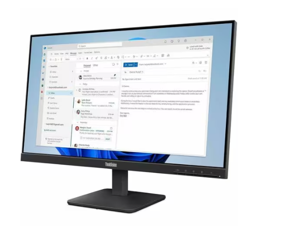 Lenovo ThinkVision E24-40 23.8" FHD IPS Monitor (100Hz, Low Blue Light, HDMI + DP + VGA, Integrated Speakers)