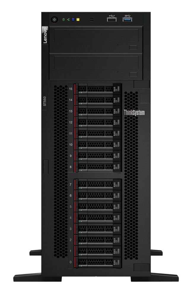 LENOVO ThinkSystem ST550 SFF Xeon 4210 10C 2.2GHz 85W 32GB 2Rx4 RAID 930-8i 2GB Flash PCIe 12Gb Adapter 750W Server