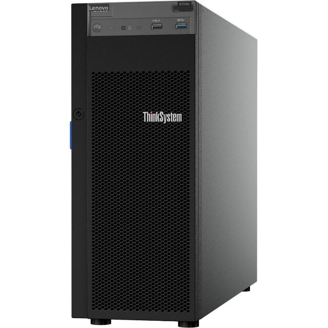 LENOVO ThinkSystem ST250 Xeon E-2246G 6C 12T 3.6GHz 1 4x 16GB SFF HS Onboard SW RAID 2x 1GbE Std 1 550W