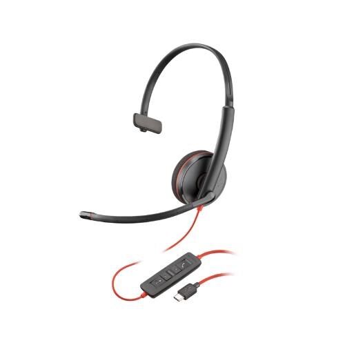 POLY BLACKWIRE 3210 MONAURAL U SB-C HEADSET USB-C/A ADAPTER