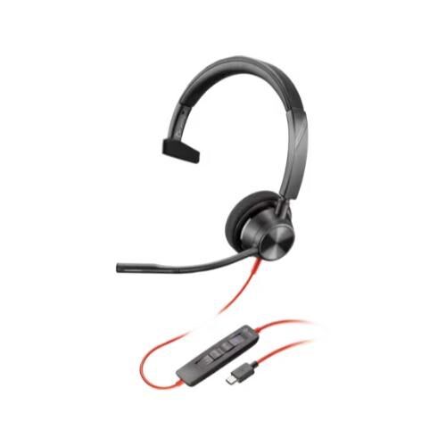 POLY BLACKWIRE 3310 MONAURAL M ICROSOFT TEAMS CERTIFIED USB-C HEADSET USB-C/A ADAPTER