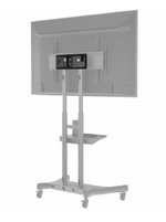 Adtec AD-TVC-75 Mobile TV Cart – Height Adjustable, Heavy-Duty AV Stand for Large Displays up to 80” – 75kg Capacity, Black