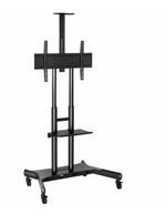 Adtec AD-TVC-75 Mobile TV Cart – Height Adjustable, Heavy-Duty AV Stand for Large Displays up to 80” – 75kg Capacity, Black