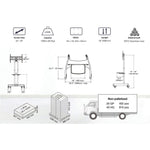 Height Adjustable Trolley For Tv Screen Size 40 65 Max 45 5kg