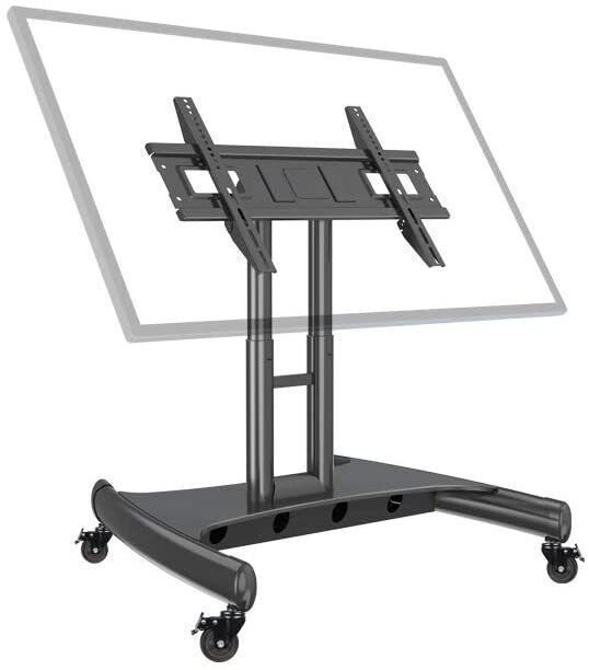 Reduced Height Tilting Mobile Tv Stand 40 65 Max 45 5kg Flat Panel Trolley