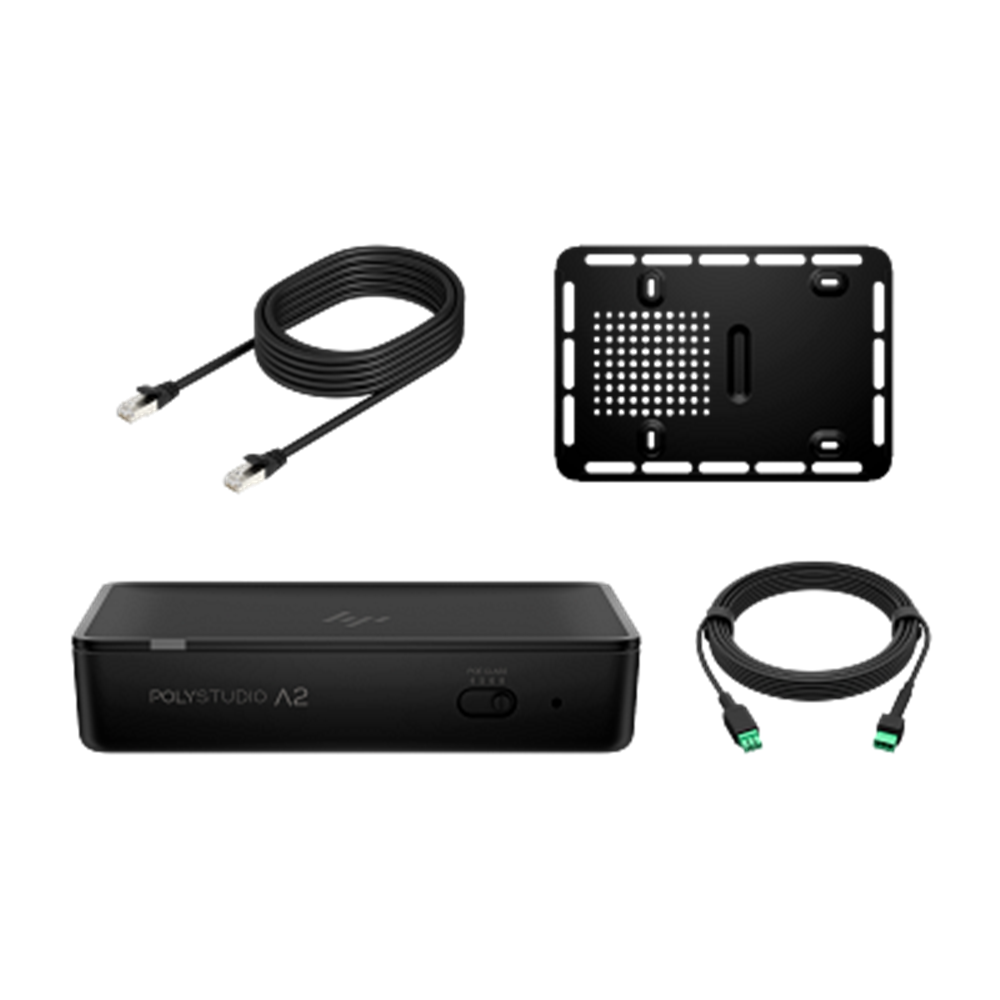 HP Poly Studio A2 Audio Bridge w/ CAT6A and Mic Extension Ca ble and Mounting Plate