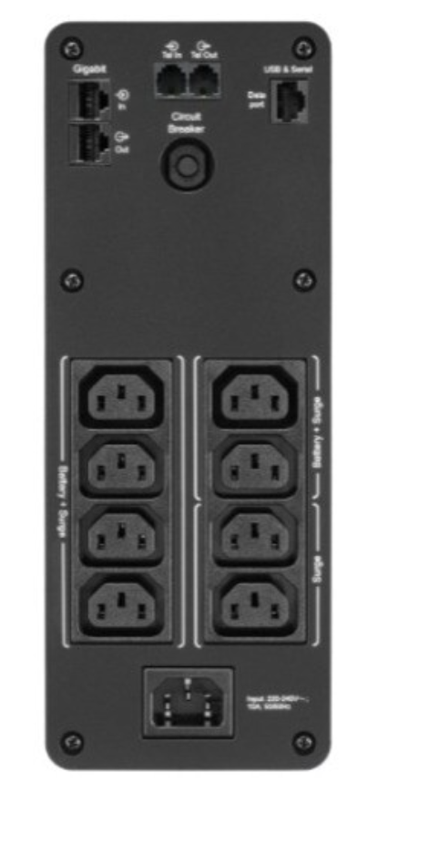 APC Back-UPS Pro, Back-UPS Pro, 1600VA/960W, Tower, 230V, 8x IEC C13 outlets, Sine Wave, AVR, USB Type A + C ports, LCD, User Replaceable Battery