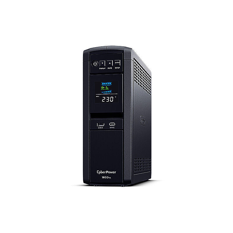 CyberPower CP1350EPFCLCD 1350VA UPS – Pure Sine Wave Tower UPS with LCD, USB-C & AVR