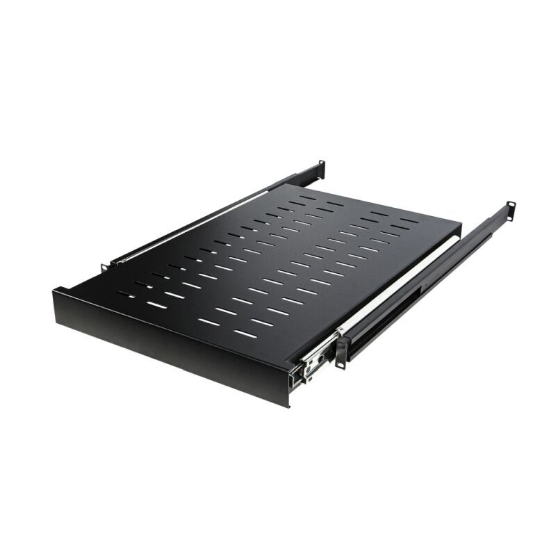CyberPower CRA50003 Thin Sliding Rack Shelf – 1U Heavy-Duty Vented Shelf, Adjustable Depth 650–1014mm | 60kg Capacity