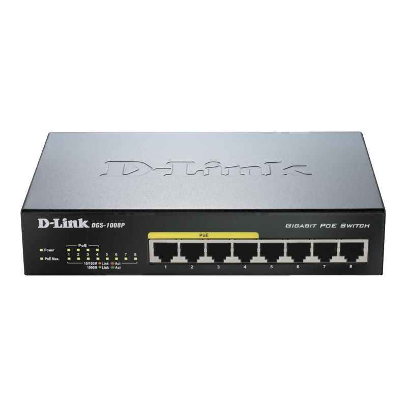 D-Link 8-Port Gigabit PoE+ Unmanaged Switch | Silent, Compact Networking for Home & Business