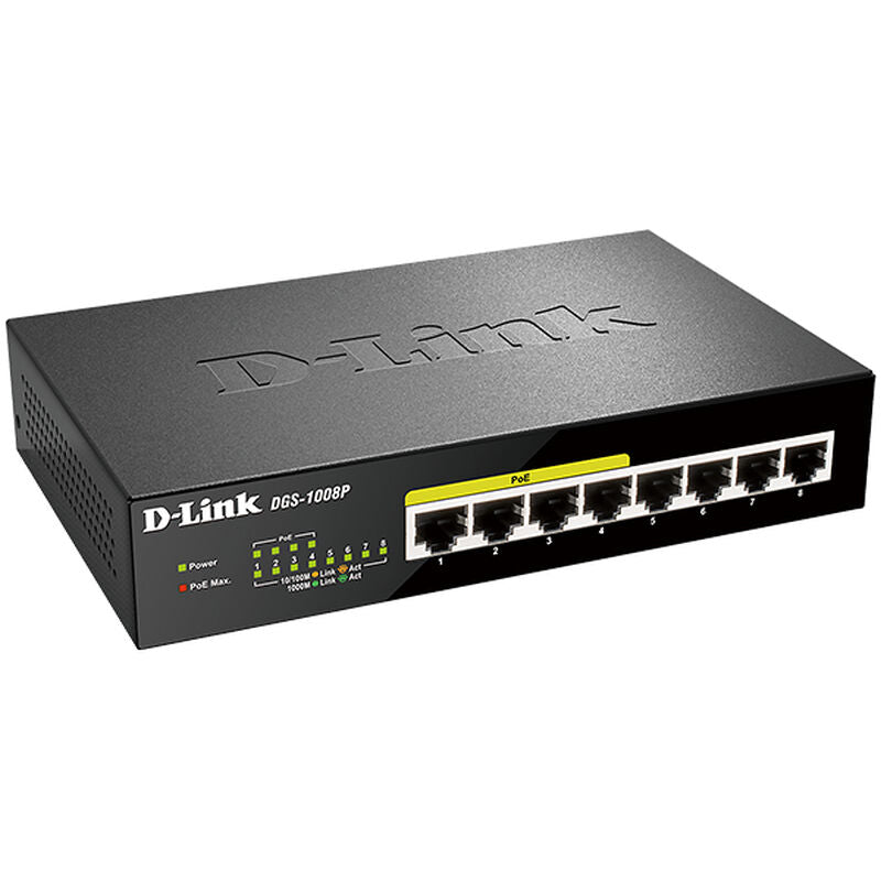 D-Link 8-Port Gigabit PoE+ Unmanaged Switch | Silent, Compact Networking for Home & Business