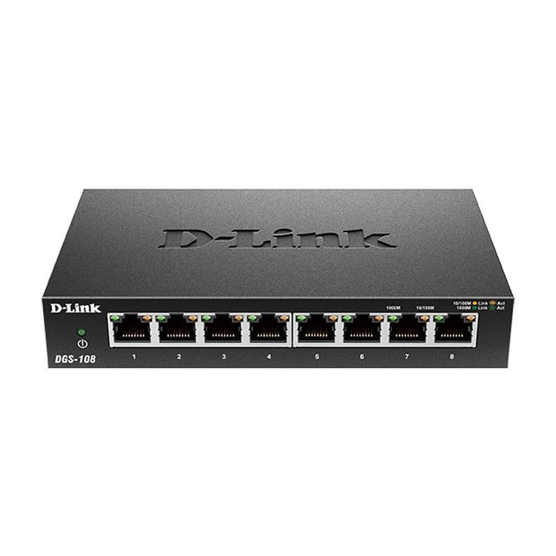 D-Link 8-Port Gigabit Desktop Switch | Fanless High-Speed Networking