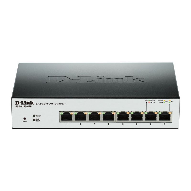 D-Link 8-Port Gigabit Smart Managed PoE+ Switch with 64W Budget – Ideal for SMB Networks
