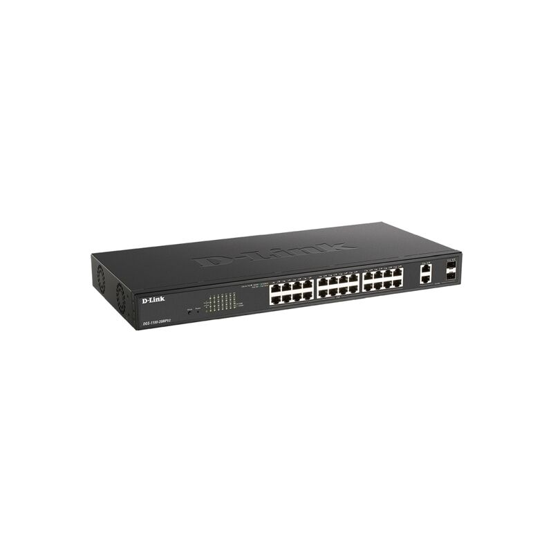 D-Link 26-Port Gigabit Smart Managed PoE+ Switch | 370W PoE Budget | DGS-1100 Series