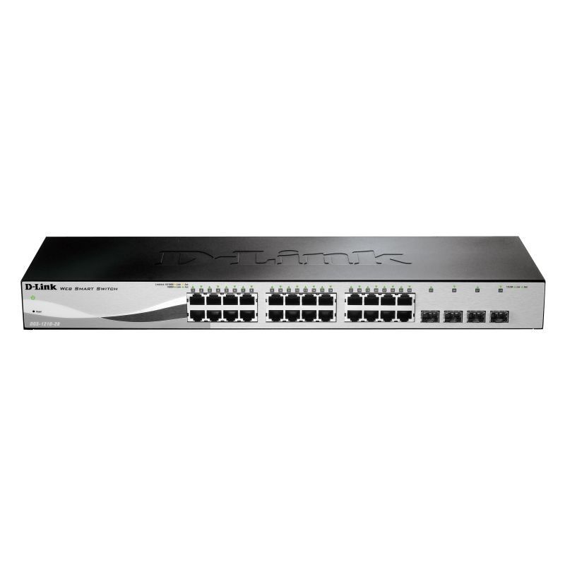D-Link DGS-1210-28 28-Port Gigabit Smart Managed Switch with 4 Combo SFP | High-Performance Fanless Network Switch