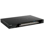 D-Link DGS-1520-28MP 28-Port Gigabit Smart Managed Stackable PoE+ Layer 3 Switch with 10G Uplinks | Scalable Power & Performance