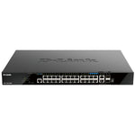 D-Link DGS-1520-28MP 28-Port Gigabit Smart Managed Stackable PoE+ Layer 3 Switch with 10G Uplinks | Scalable Power & Performance