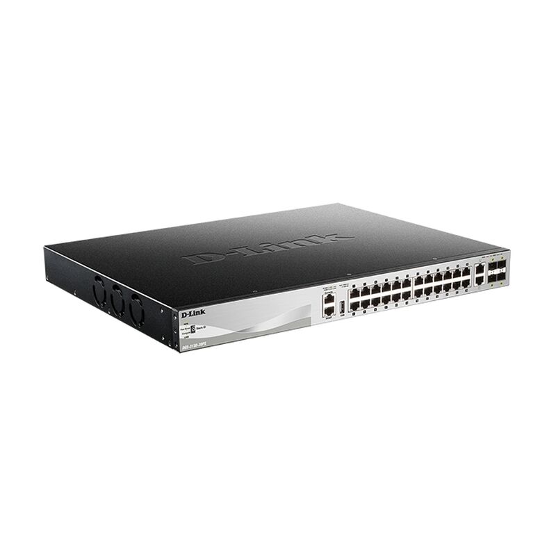 D-Link DGS-3130-30PS 30-Port Stackable Gigabit PoE+ Layer 3+ Switch with 6 x 10GbE Uplinks | Enterprise-Grade Routing & Power