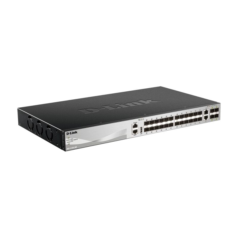  D-Link DGS-3130-30S 30-Port Stackable Gigabit SFP Layer 3+ Switch with 6 x 10GbE Uplinks | Enterprise Fibre Networking