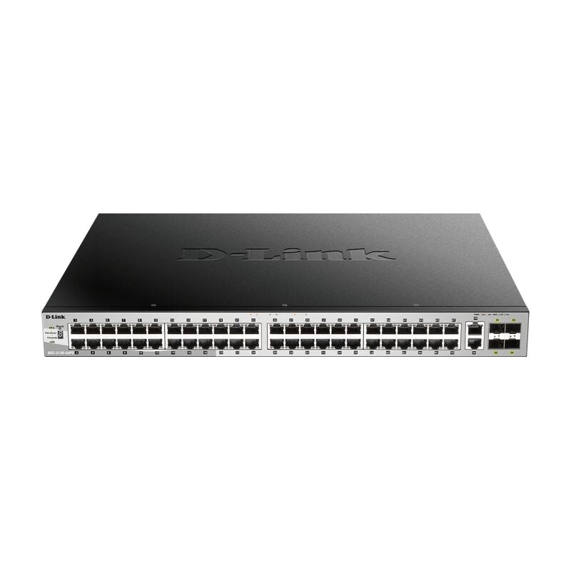 D-Link DGS-3130-54PS | 54-Port Stackable Gigabit PoE+ Layer 3+ Managed Switch with 6 x 10GbE Ports – Enterprise Power & Scalability