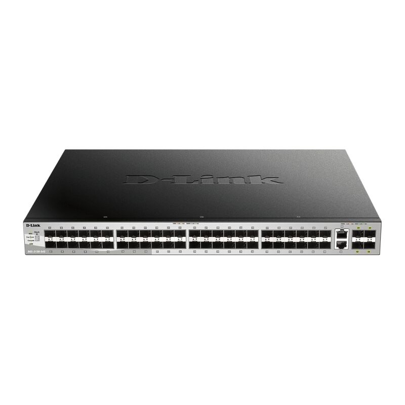 D-Link DGS-3130-54S | 54-Port Stackable Gigabit SFP Layer 3+ Managed Switch with 6 10GbE Ports – High-Performance Fiber Networking