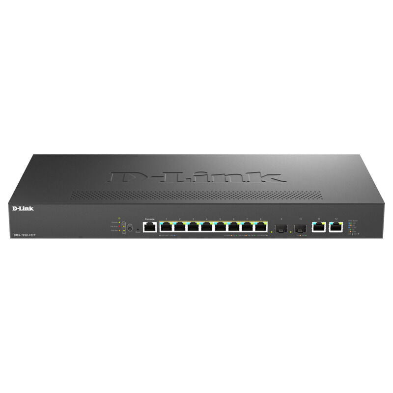 D-Link 12-Port Multi-Gigabit Smart Managed PoE+ Switch | 2.5G + 10G | 240W PoE Budget | DMS-1250 Series