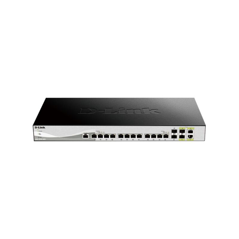 D-Link 16-Port 10G Smart Managed Switch with 4 SFP+ (2 Combo) Ports – High-Performance Layer 2+ Routing for Business Networks