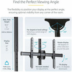 StarTech.com FPCEILPTBLP Full-Motion Long Pole Ceiling TV Mount for 32"-75" Displays – Height Adjustable, 50kg Capacity