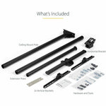 StarTech.com FPCEILPTBLP Full-Motion Long Pole Ceiling TV Mount for 32"-75" Displays – Height Adjustable, 50kg Capacity
