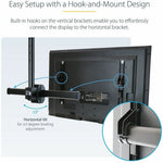StarTech.com FPCEILPTBLP Full-Motion Long Pole Ceiling TV Mount for 32"-75" Displays – Height Adjustable, 50kg Capacity