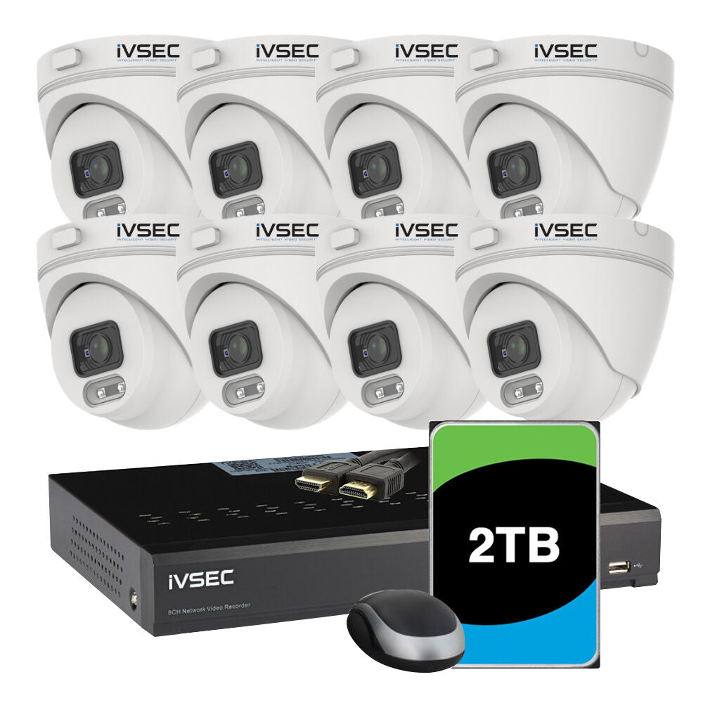 IVSEC LX-SERIES KIT LVK-0008B-SP – 8 x 4MP IP Cameras + 2TB NVR