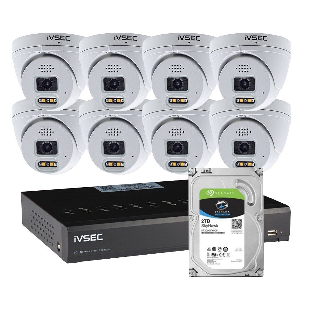 IVSEC LX-SERIES KIT LVK-319B-16-BUN – 8 x 8MP IP Cameras + 16-Channel PoE NVR with 4TB HDD