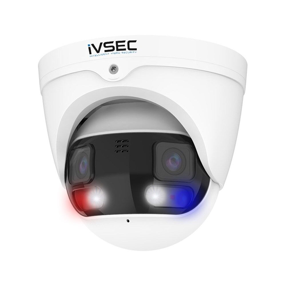 IVSEC NC544ADX 8MP Panoramic Turret IP Camera – Dual 4MP Lenses, 20FPS, Advanced Analytics, PoE