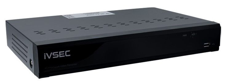 IVSEC NR008XB 8-Channel 12MP NVR with 8 PoE Ports, 4K HDMI & AI Video Analytics