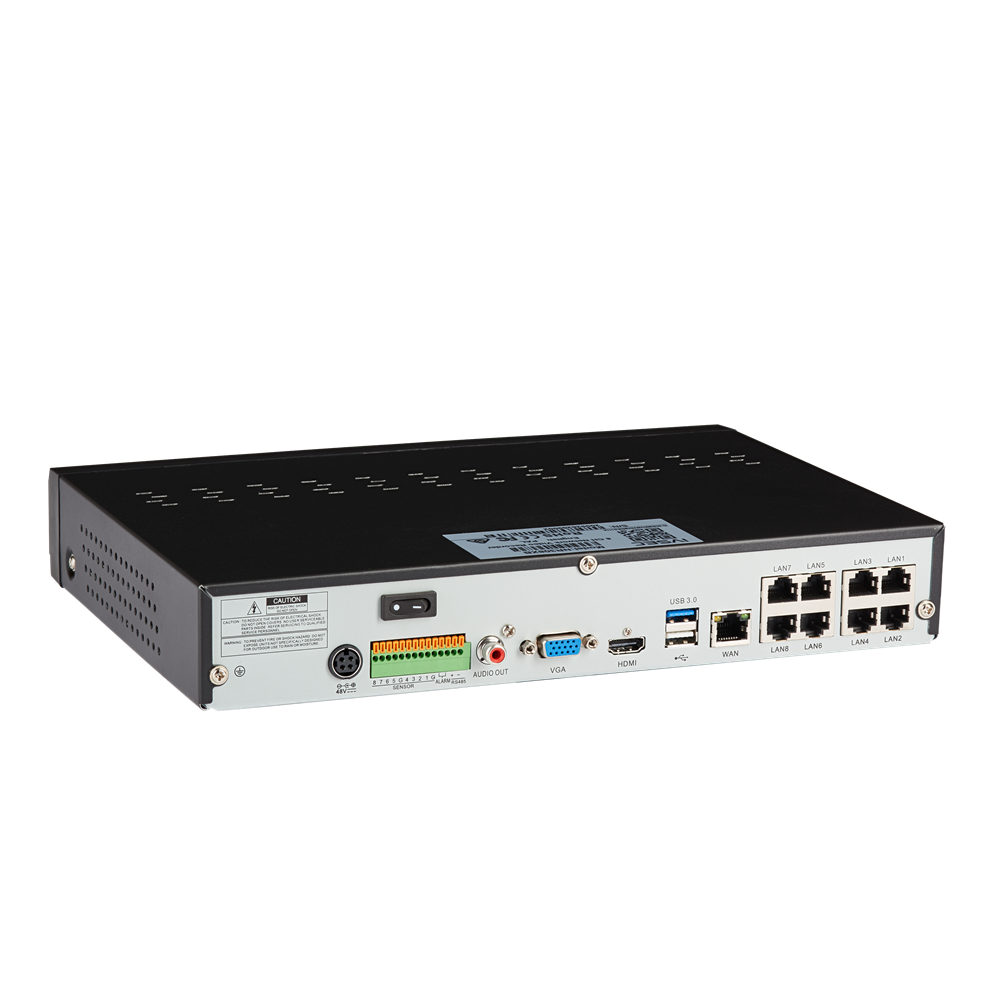 IVSEC NR3082XB 8-Channel NVR – 12MP, 4K HDMI, 8 PoE Ports, Dual Bays, H.265, IVS