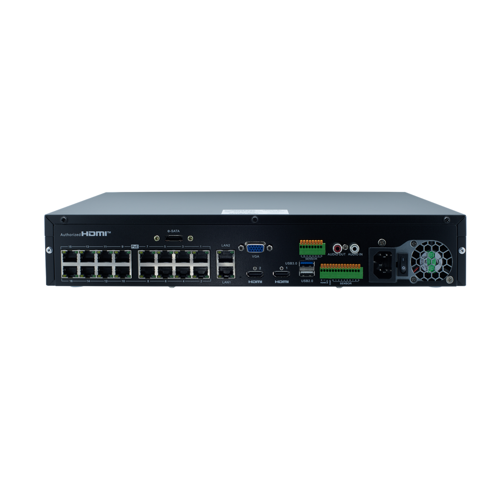 IVSEC NR6324XB NVR – 32 Channel 12MP 16-Port PoE Professional 4-Bay 4K NVR with Advanced IVS