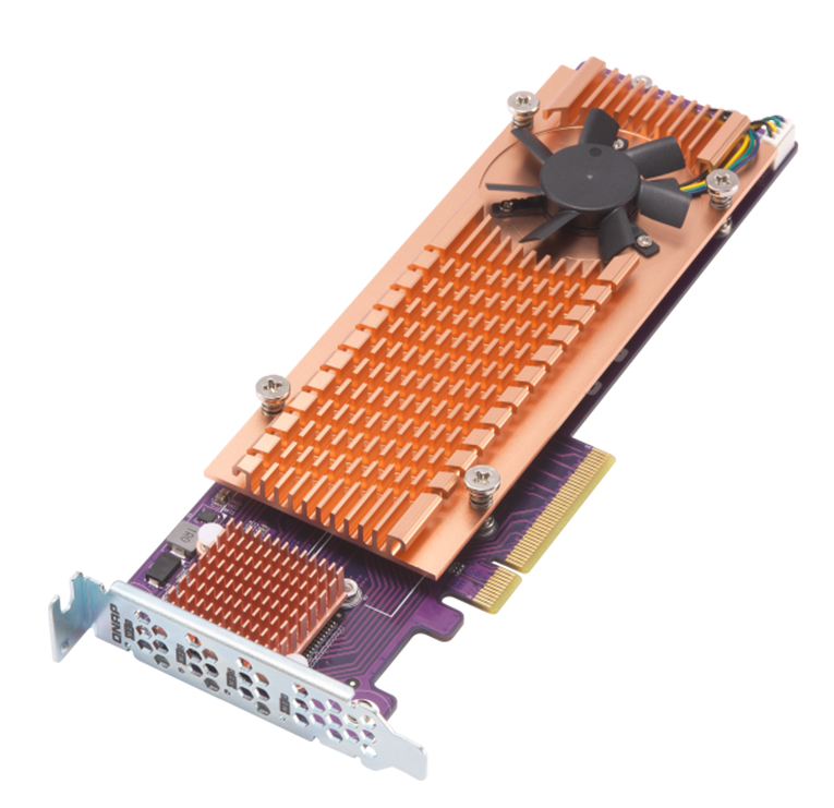QNAP - Quad M.2 PCIe SSD expansion card supports up to four