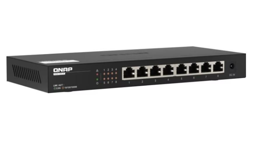 QNAP QSW-1108-8T, 8 port 2.5Gbps auto negotiation 2.5G/1G/1