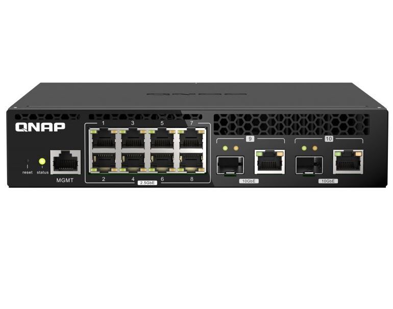 QNAP QSW-M2108R-2C, 8 port 2.5Gbps, 2 port 10Gbps SFP+/ NBAS