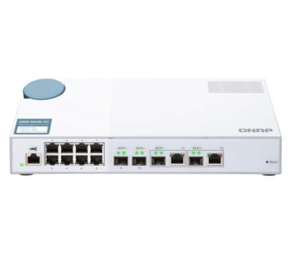 QNAP QSW-M408-2C, 8 port 1Gbps, 2 port 10G SFP+/ NBASE-T Com