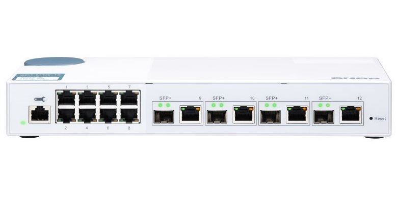 QNAP QSW-M408-4C, 8 port 1Gbps, 4 port 10G SFP+/ NBASE-T Com